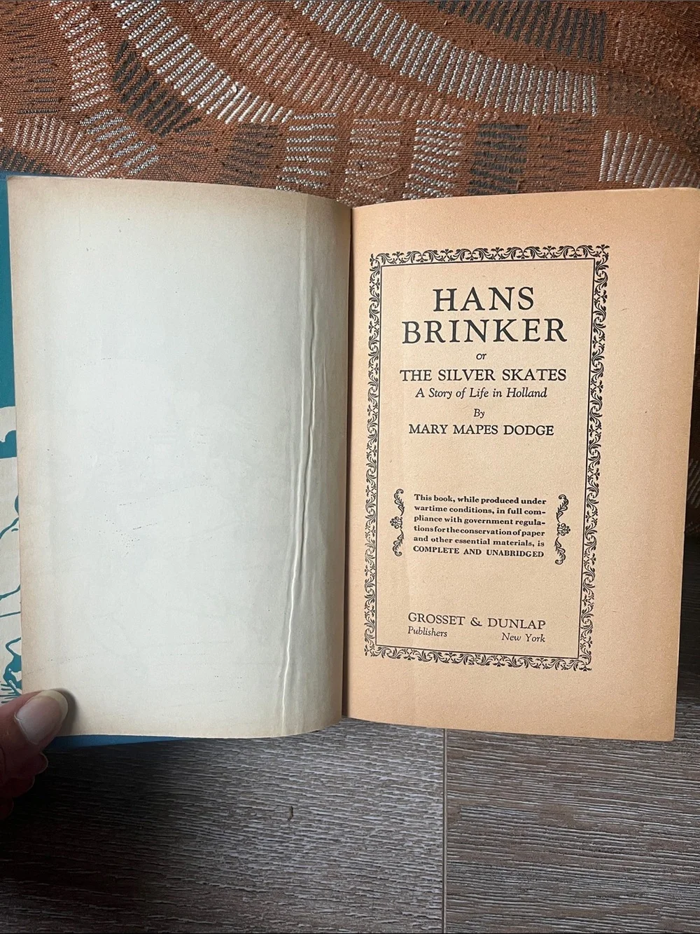 Hans Brinker by Mary Mapes Dodge - Blue Hardcover Book
